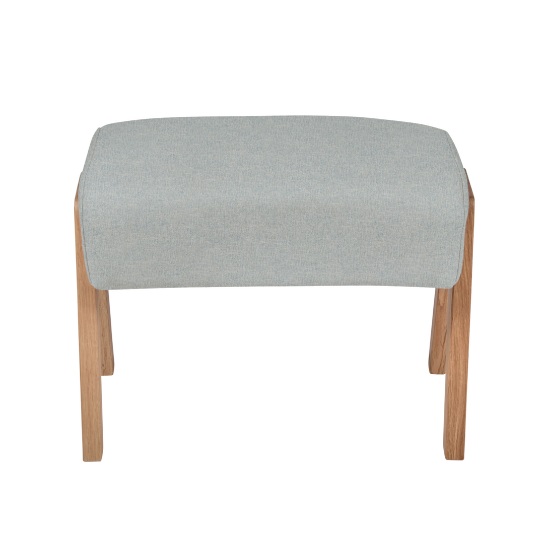 Hera padded footstool with A-frame legs in dusk front on shot