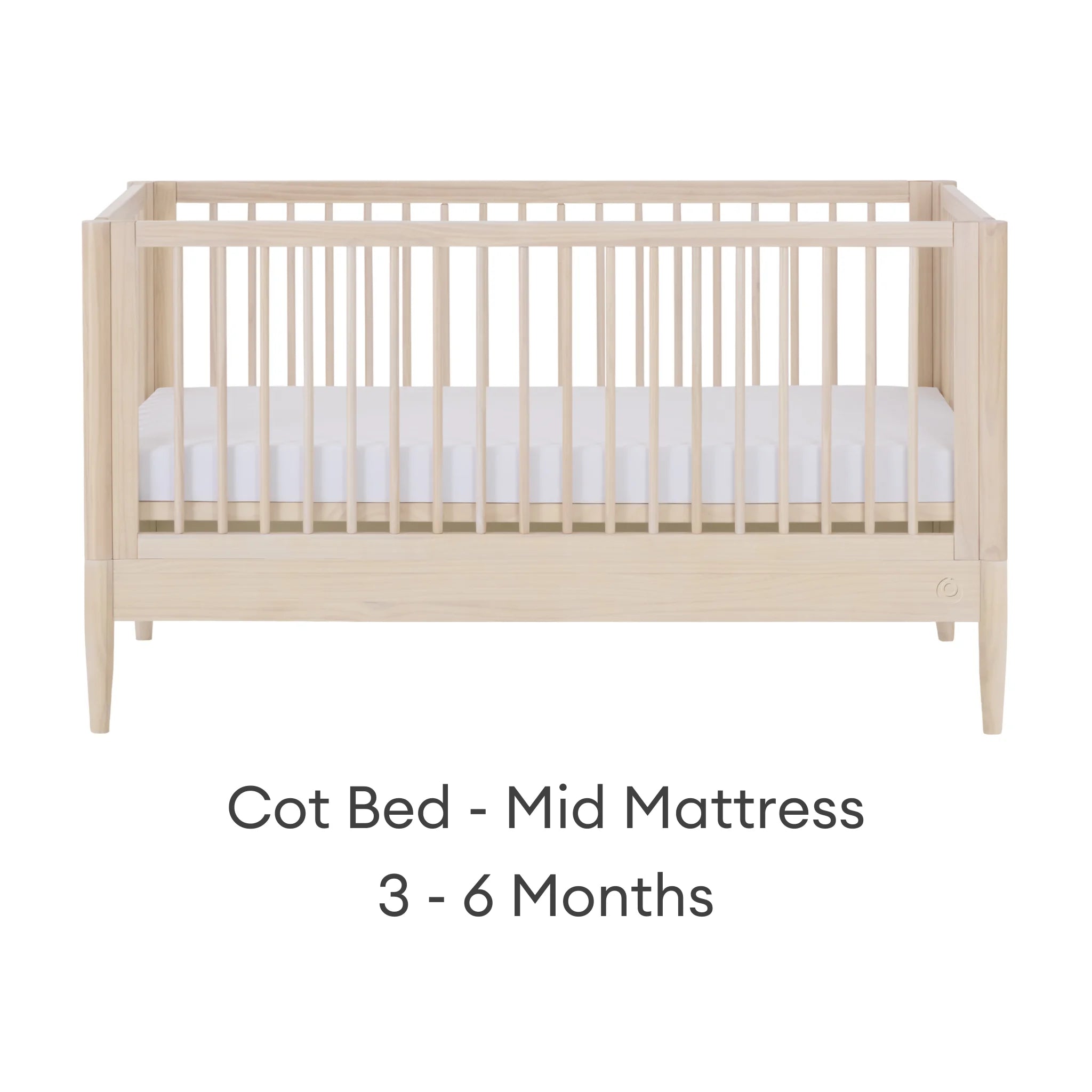 Gaia Baby EOS umwandelbares Kinderbett aus Naturholz mit mittlerer Matratzeneinstellung für 3 bis 6 Monate