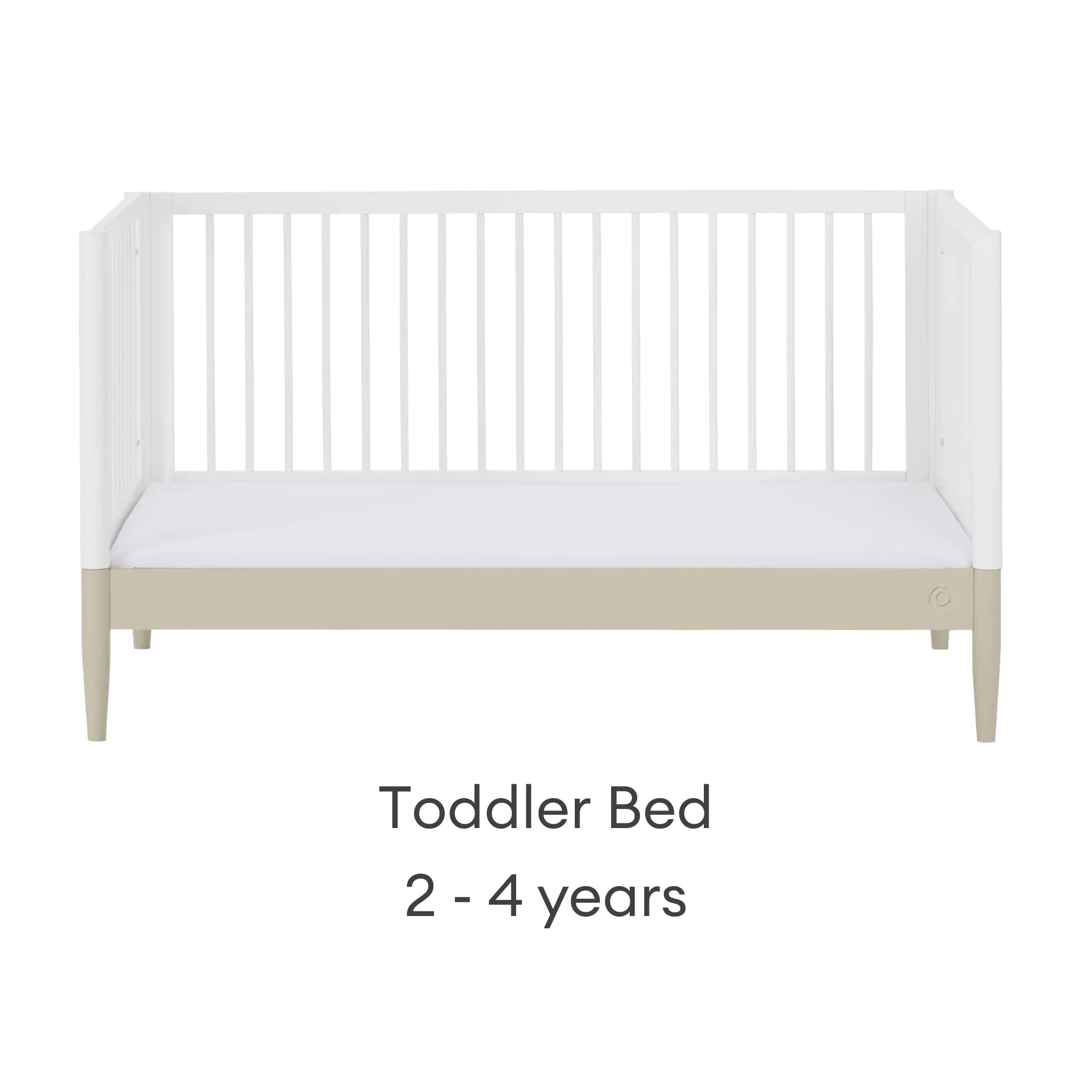 Gaia Baby EOS convertible cot in toddler bed configuration.
