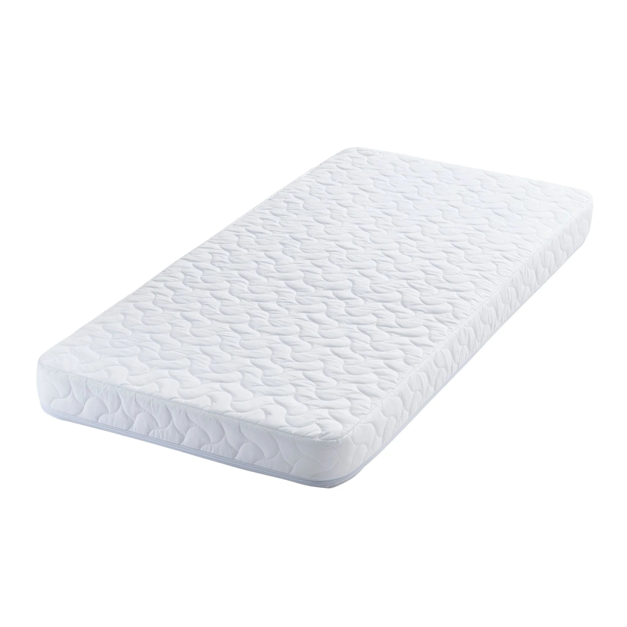 Image of the Hera Cot Bed Mattress showing the wavy pattern on the mattress cover.