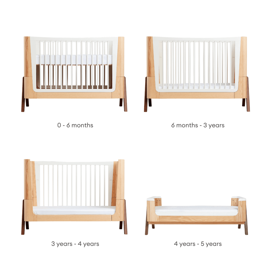 Gaia Baby Hera Cot Bed Evolution from birth to 5 years old.