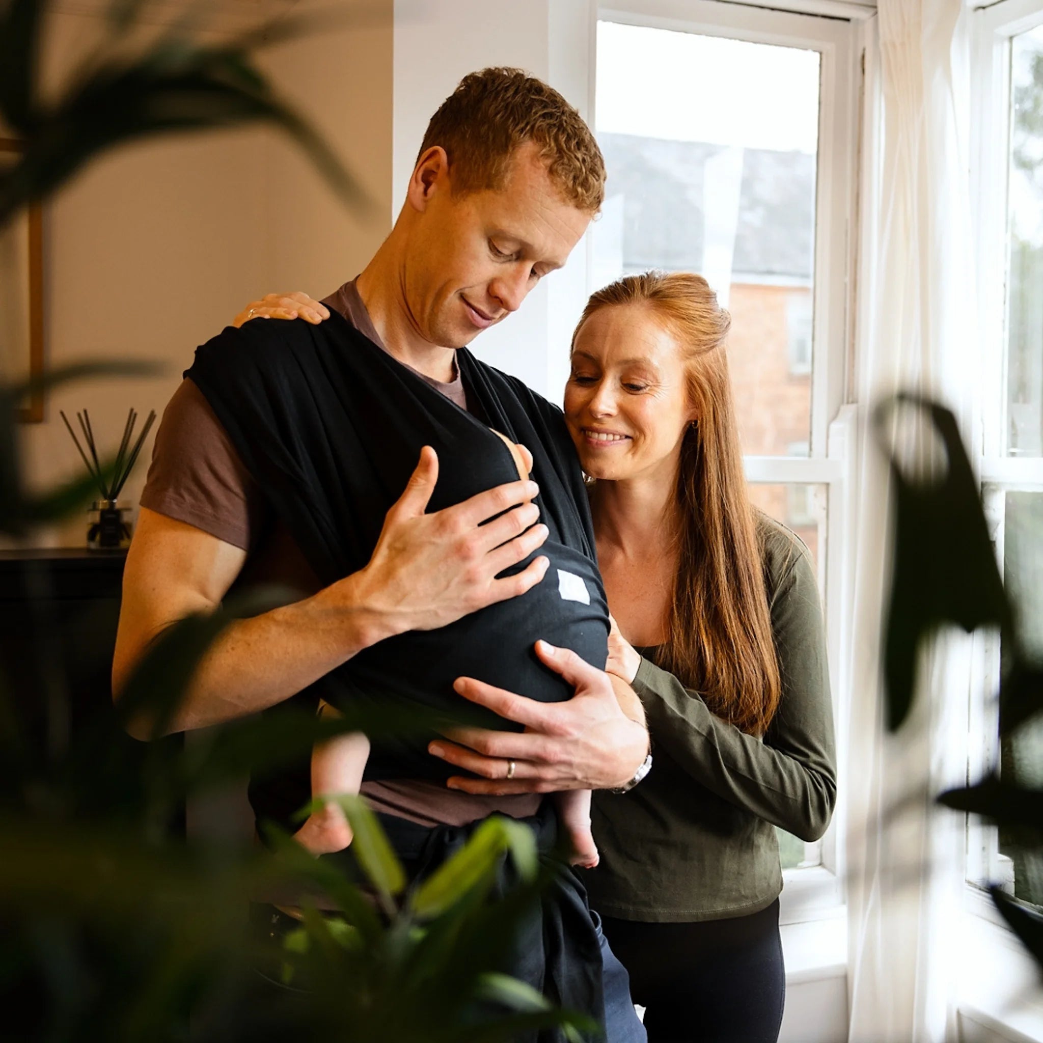 Outlet| Stretchy Baby Wrap Organic Cotton Ebony
