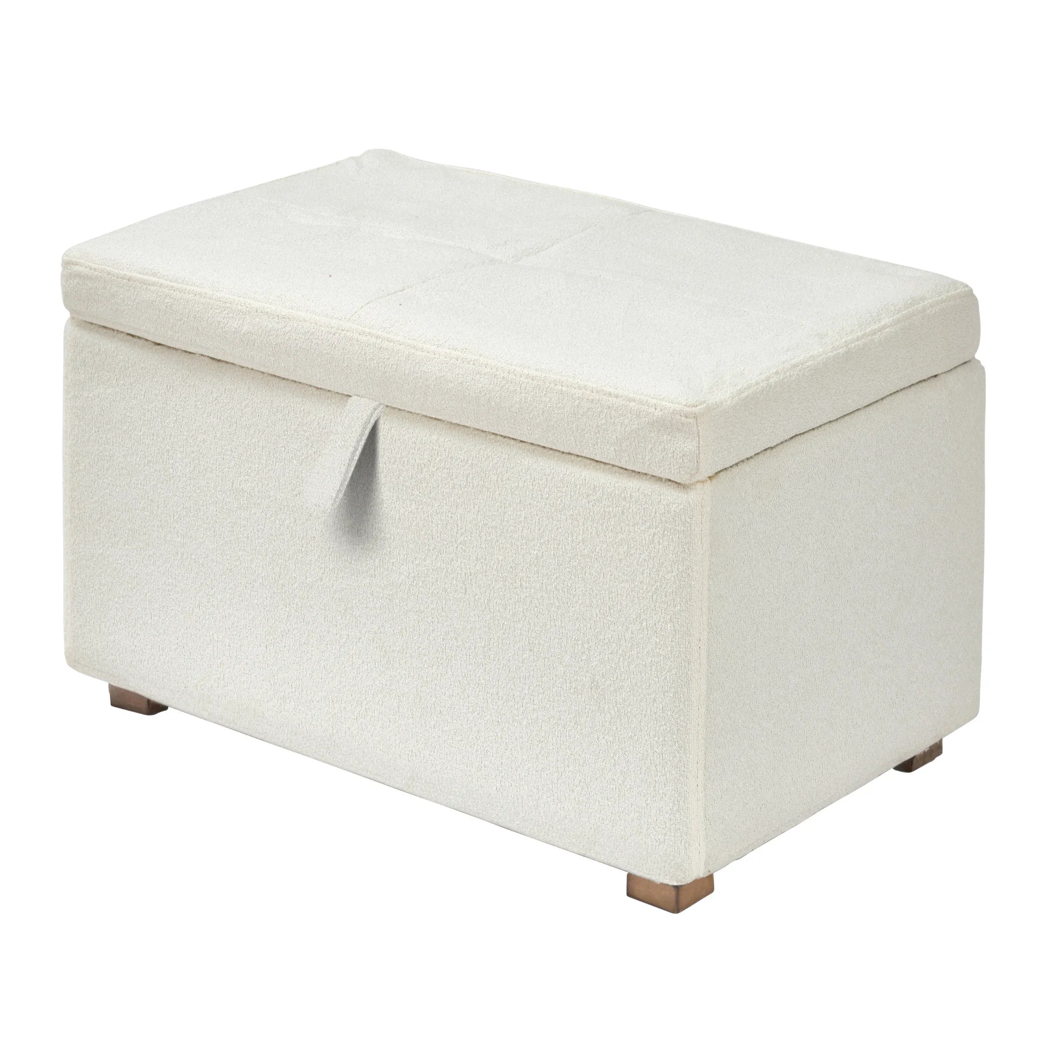 Gaia Baby Serena footstool in chalk bouclé with hidden storage