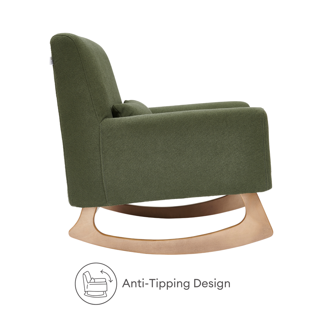 Gaia Baby Serena Dark Green Boucle Nursing Chair has an anti-tipping design making the chair very safe