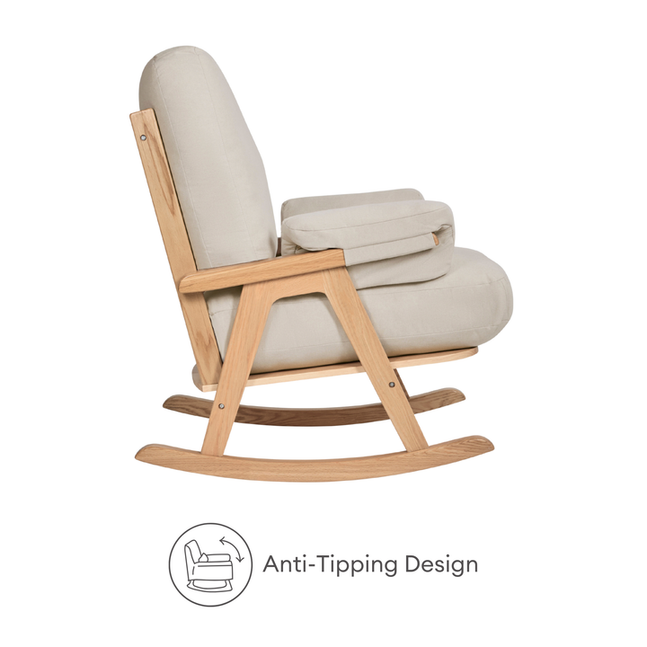 Hera rocking chair anti-tipping design feature.
