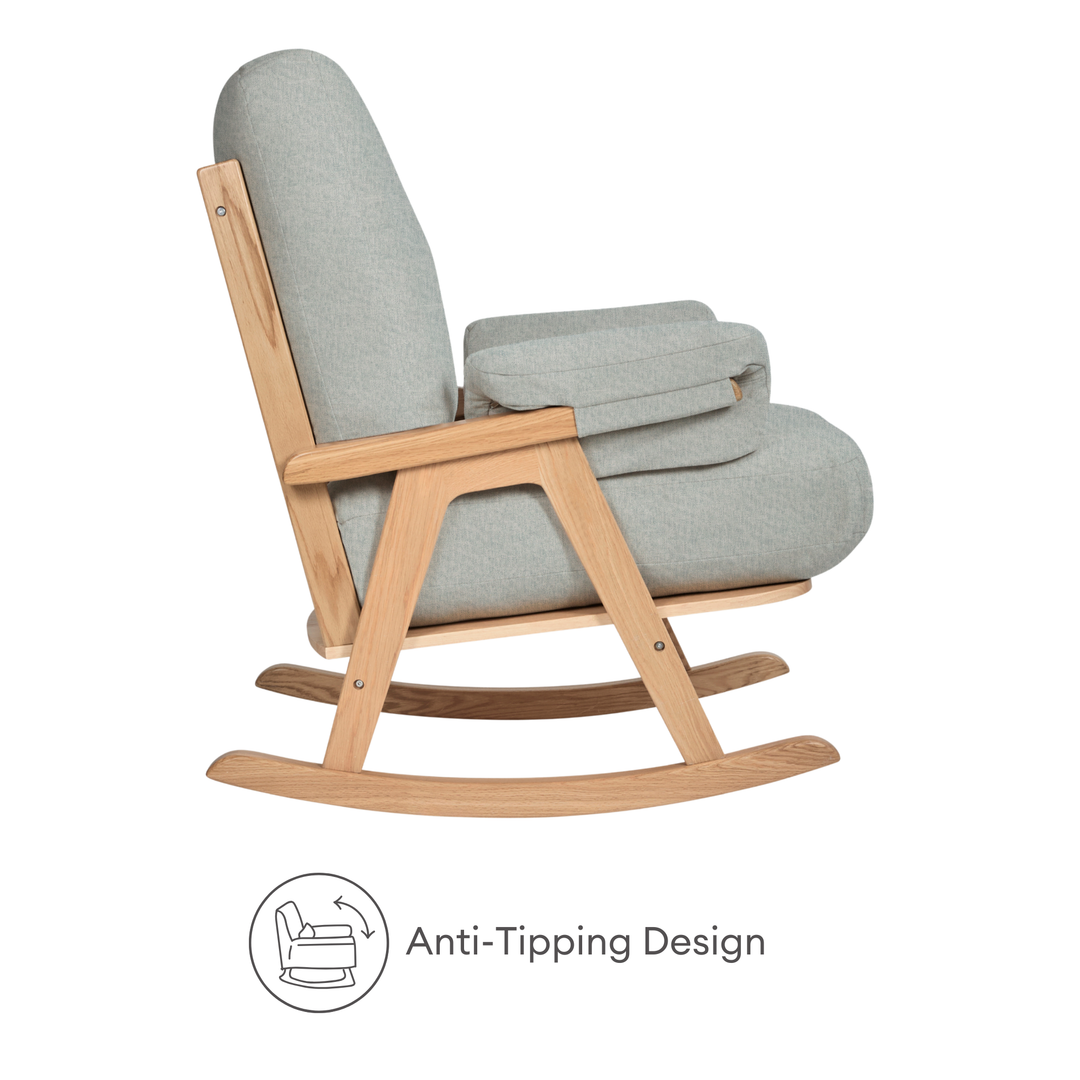 Gaia Baby Hera rocking chair anti-tipping design feature.