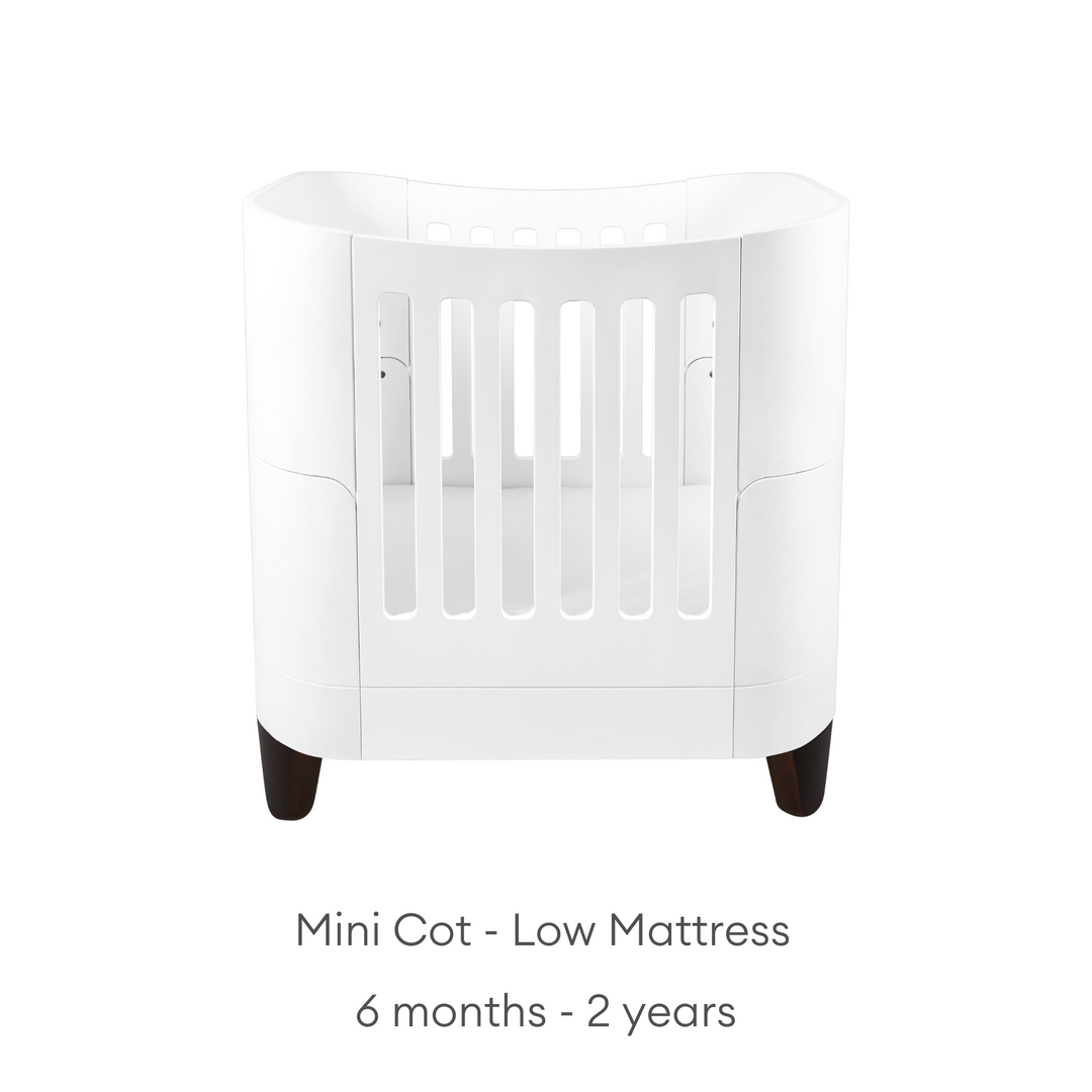 Serena Cot Bed Convertible Wooden White Baby Cot Bed Gaia Baby White Natural Legs