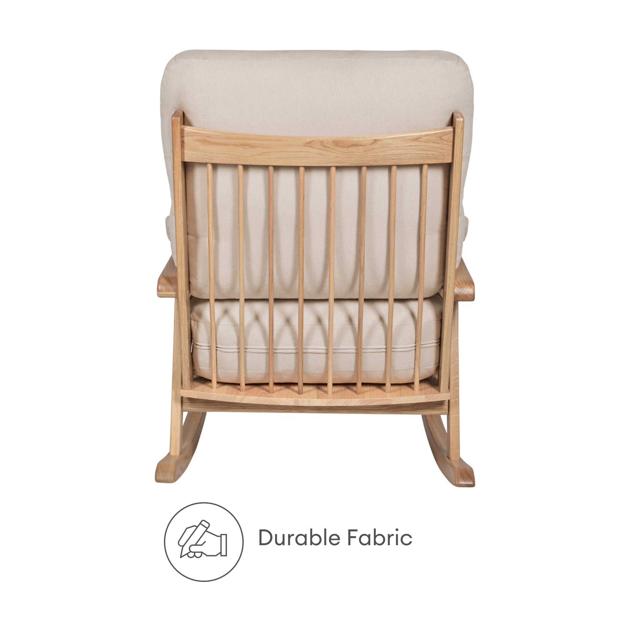 Hera rocking chair durable fabric feature.