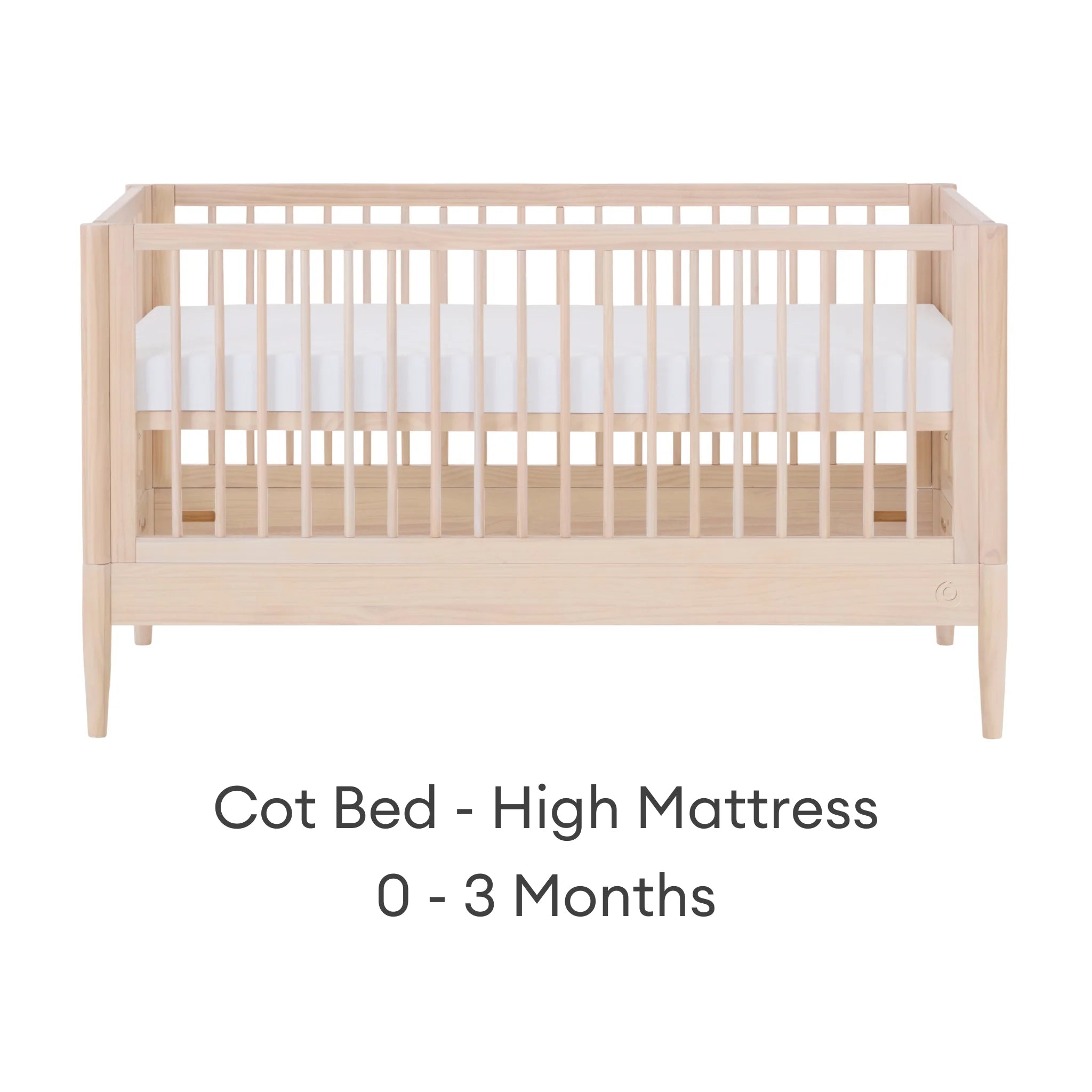 Gaia Baby EOS Cabrio-Kinderbett aus Naturholz mit hoher Matratzeneinstellung für das Neugeborenenstadium