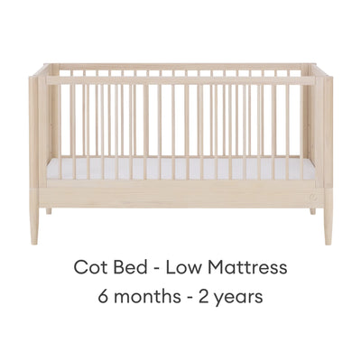 Gaia Baby EOS umwandelbares Kinderbett aus Naturholz mit niedriger Matratzeneinstellung für 6 Monate bis 2 Jahre