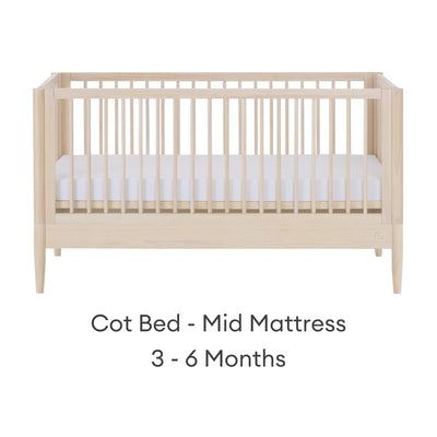 Gaia Baby EOS umwandelbares Kinderbett aus Naturholz mit mittlerer Matratzeneinstellung für 3 bis 6 Monate