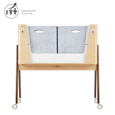 Hera Nachtbett aus natürlicher Esche aus echtem Holz mit Aufbewahrungsboxen, um die Lebensdauer des Kinderbetts auf über 6 Monate zu verlängern.