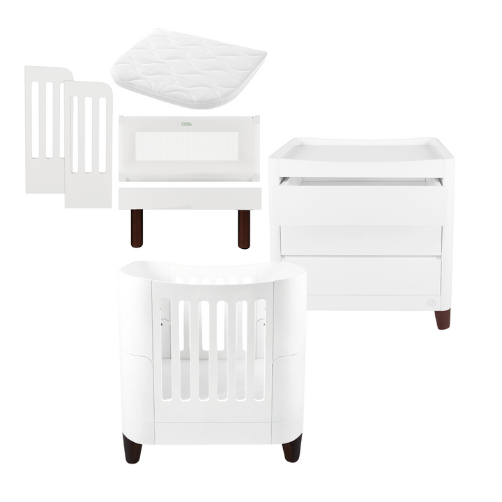 Serena Mini Cot, Cuna de noche y Set Dresser