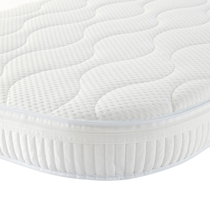 Gaia Baby Serena Mattress Product Image close up showing the zipper of the mattress topper