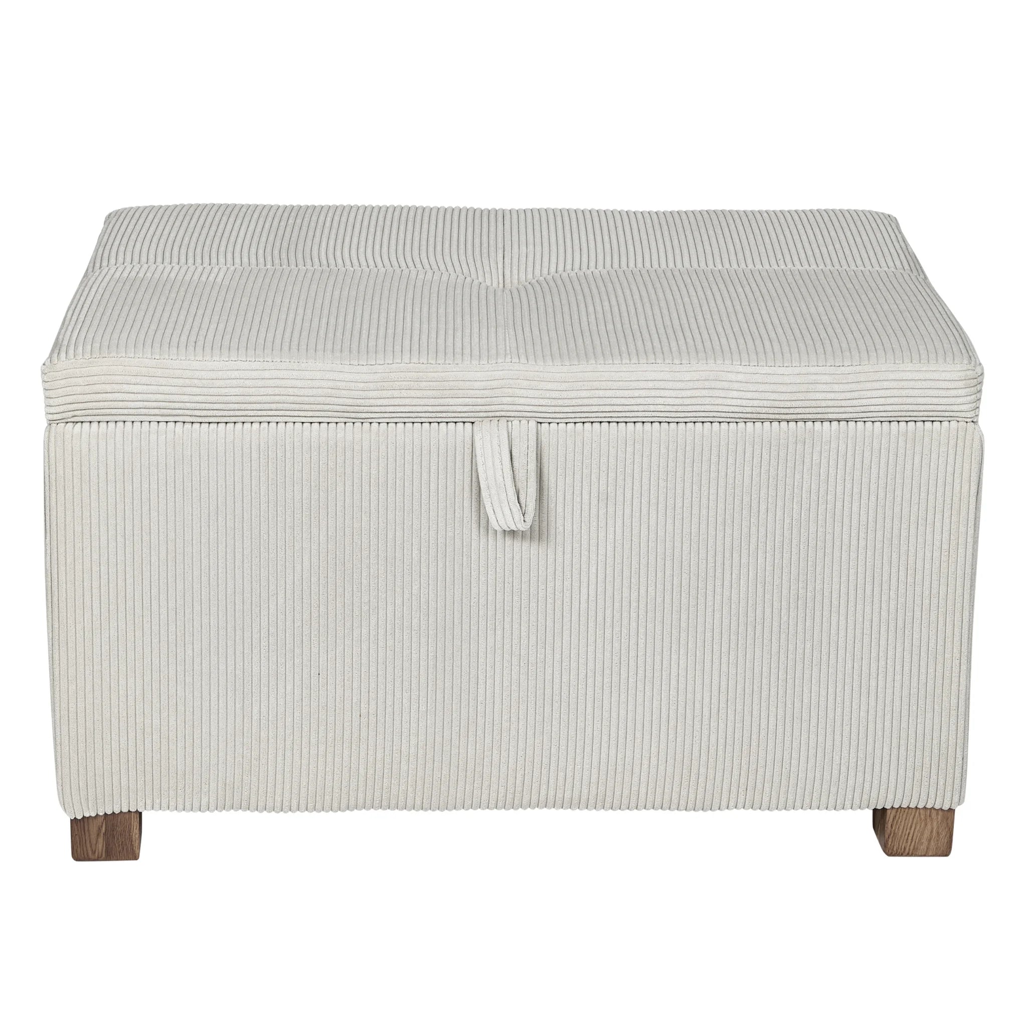 Gaia Baby Serena footstool in ecru corduroy with storage compartment