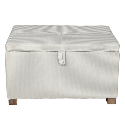 Gaia Baby Serena footstool in ecru corduroy with storage compartment