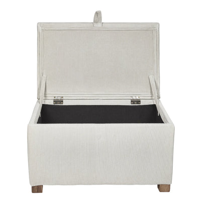 Gaia Baby Serena footstool in ecru corduroy with open storage compartment