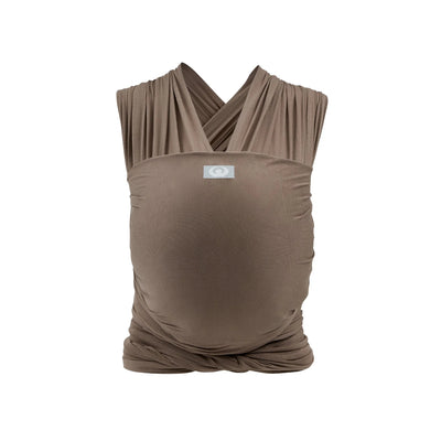 Gaia Baby organic cotton stretchy baby wrap carrier in Nutmeg, ergonomic newborn baby sling for hands-free babywearing