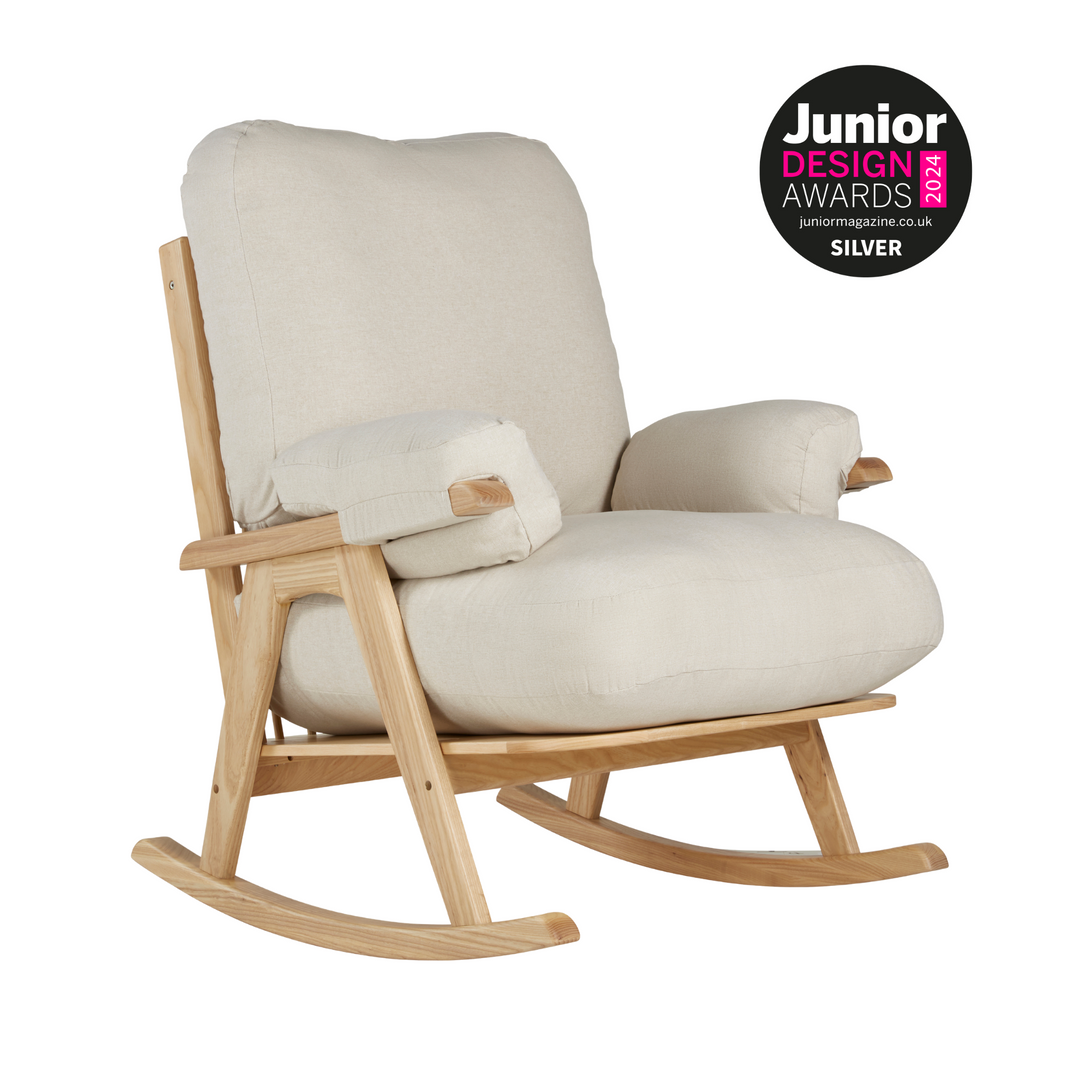 Hera Rocking Chair For Baby Nursery Grey Wooden Rocker Gaia Baby