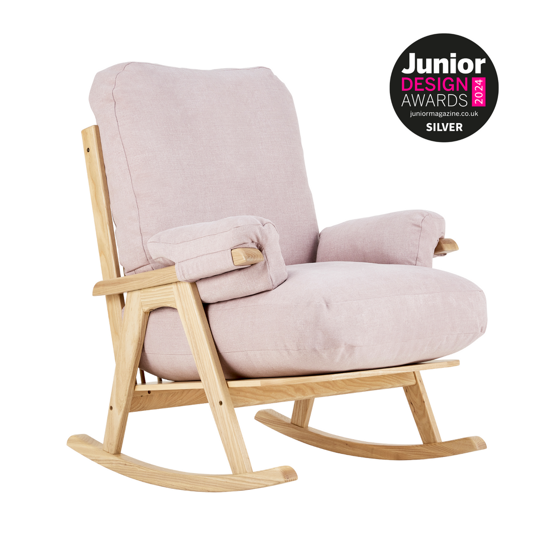 Hera Rocking Chair For Baby Nursery Grey Wooden Rocker Gaia Baby