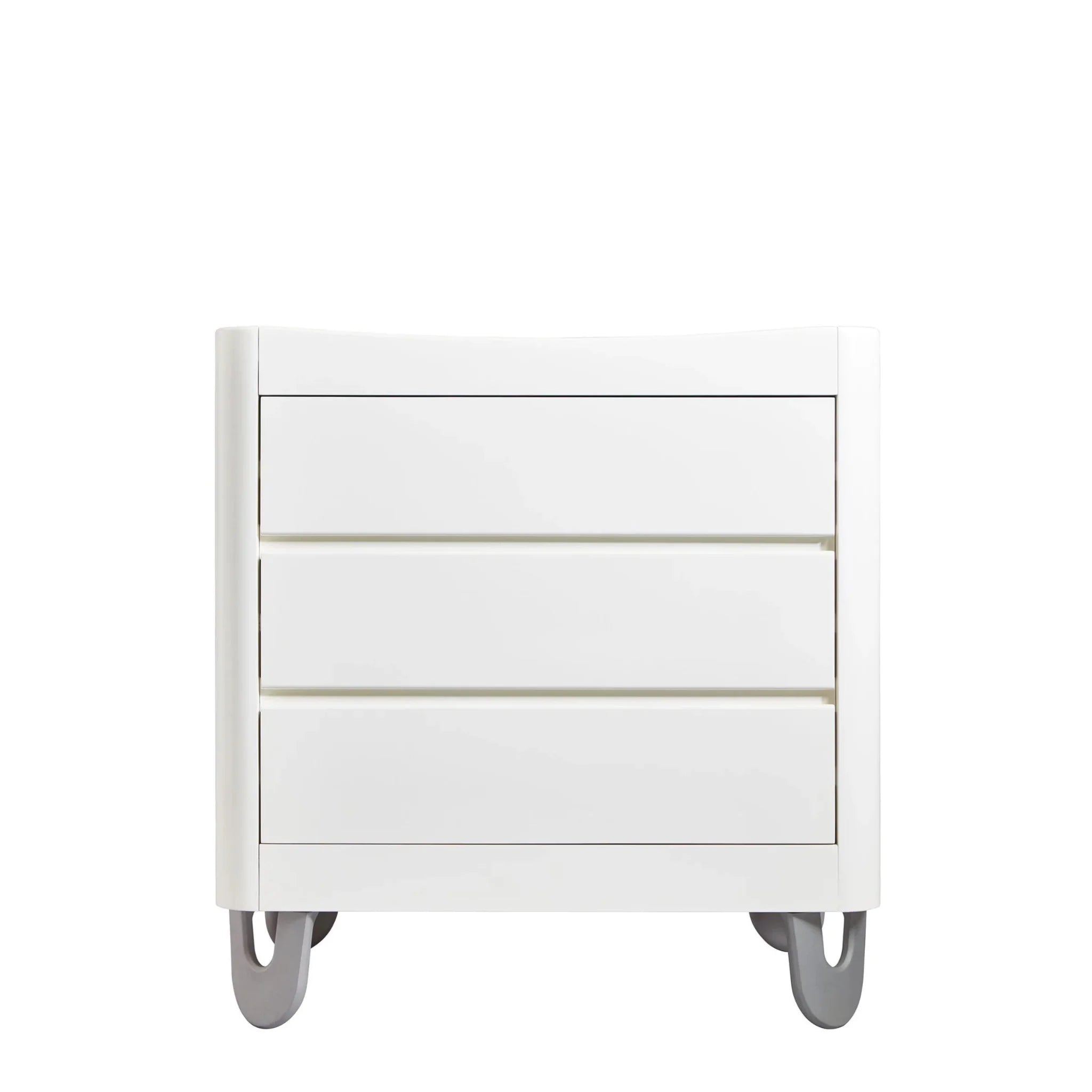 Gaia Baby Serena dresser in white with three drawers front view