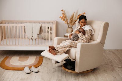 Lyra Electric Recliner Nursing Chair Biscuit Boucle
