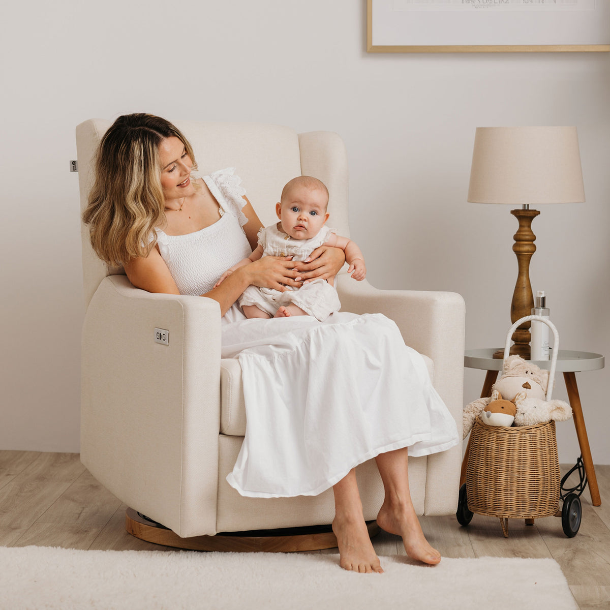 Lyra Electric Recliner Nursing Chair Oat
