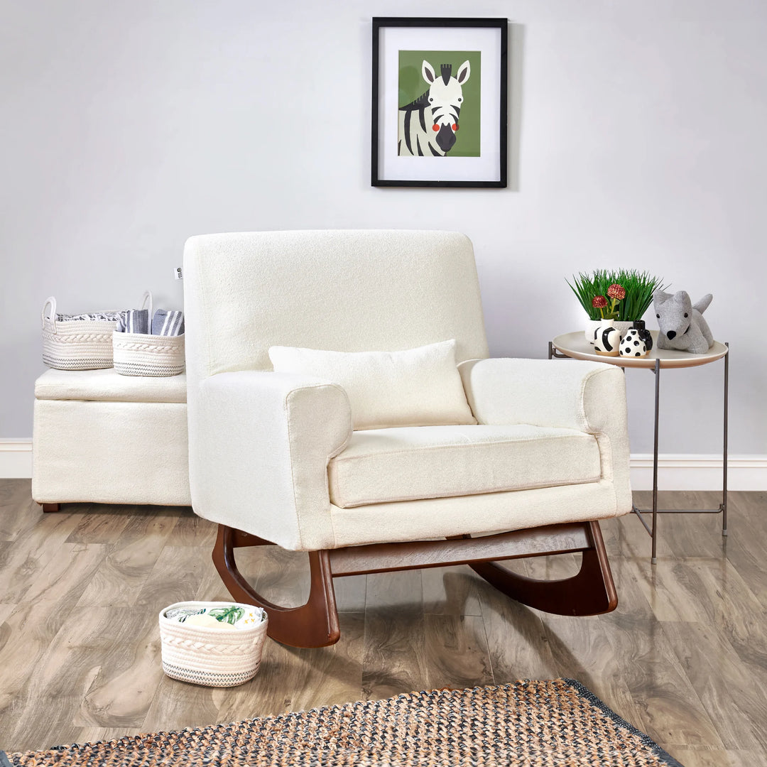 Serena Bouclé Rocking & Nursing Chair and Footstool Set