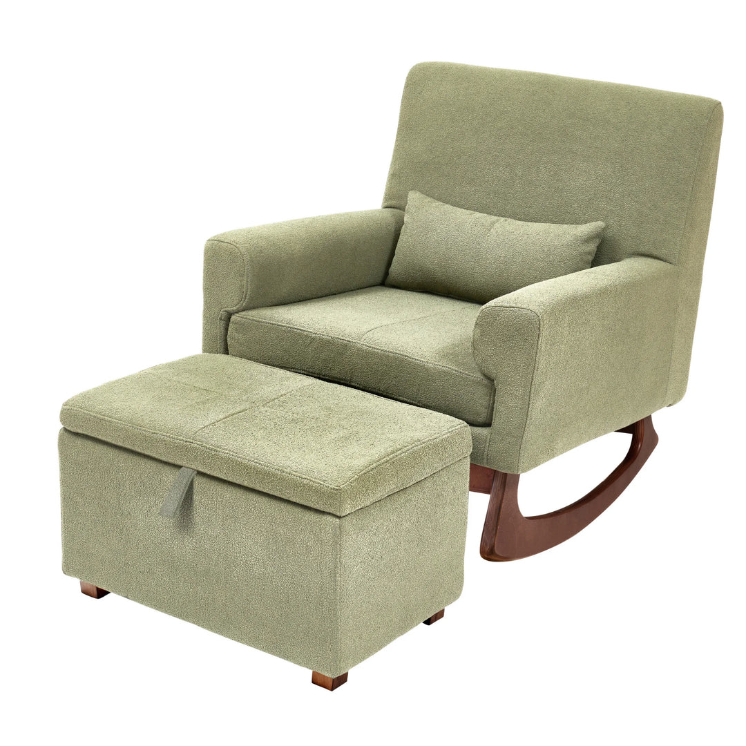 Serena Bouclé Rocking & Nursing Chair and Footstool Set