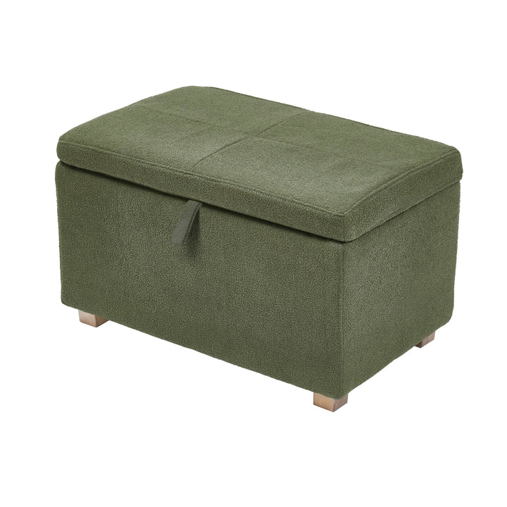 Serena Footstool - Forest Bouclé and Oak