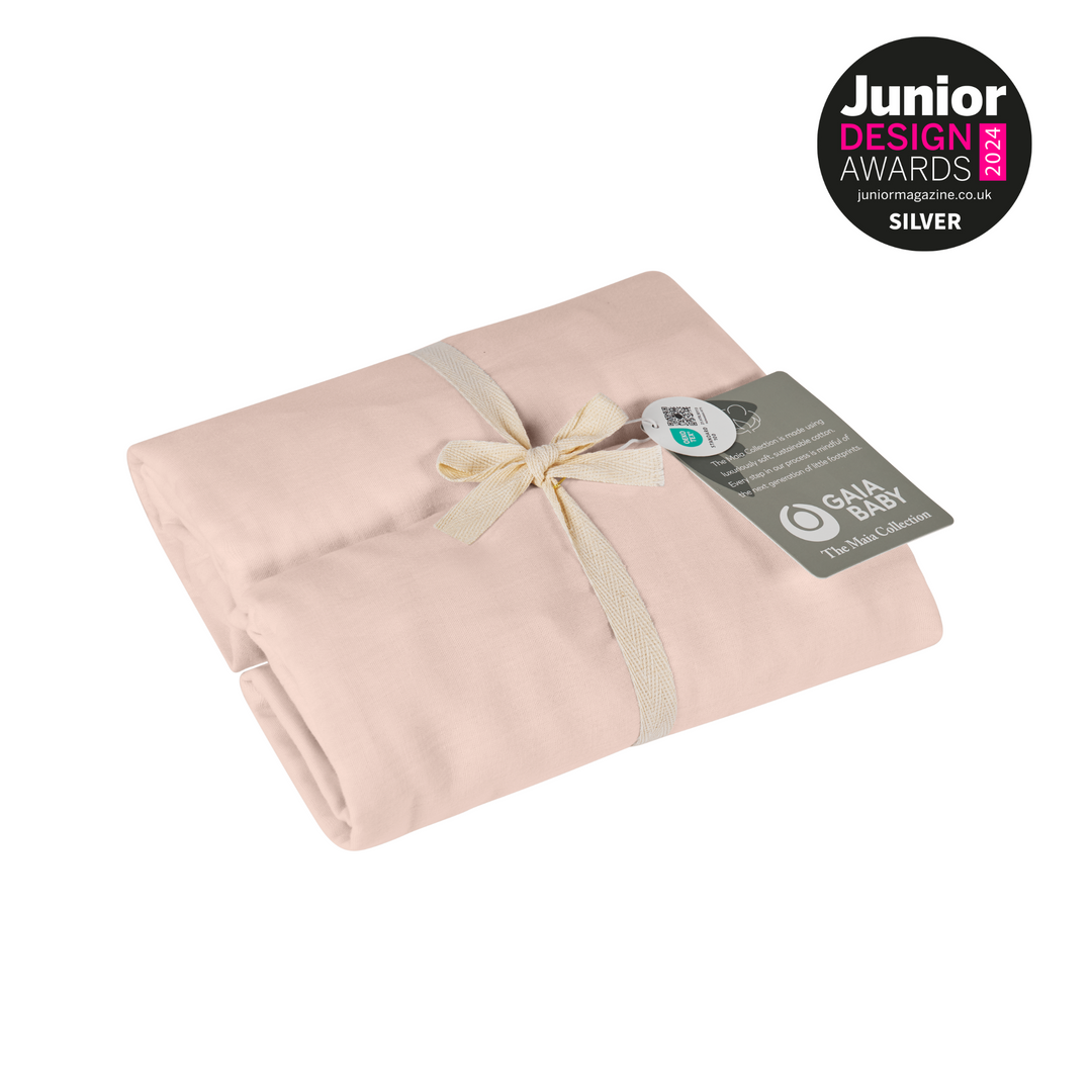 Maia Muslin Fitted Sheets Cot Bed 60x120cm - Two Pack