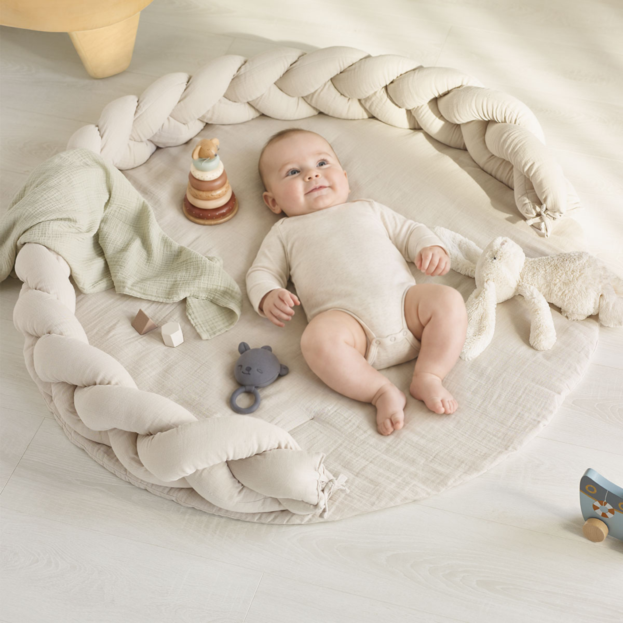 Maia Muslin Braided Pillow