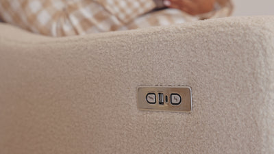 Lyra Electric Recliner Nursing Chair Biscuit Boucle
